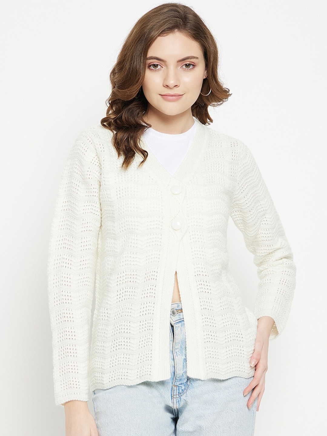 

Madame Women Off White Cardigan