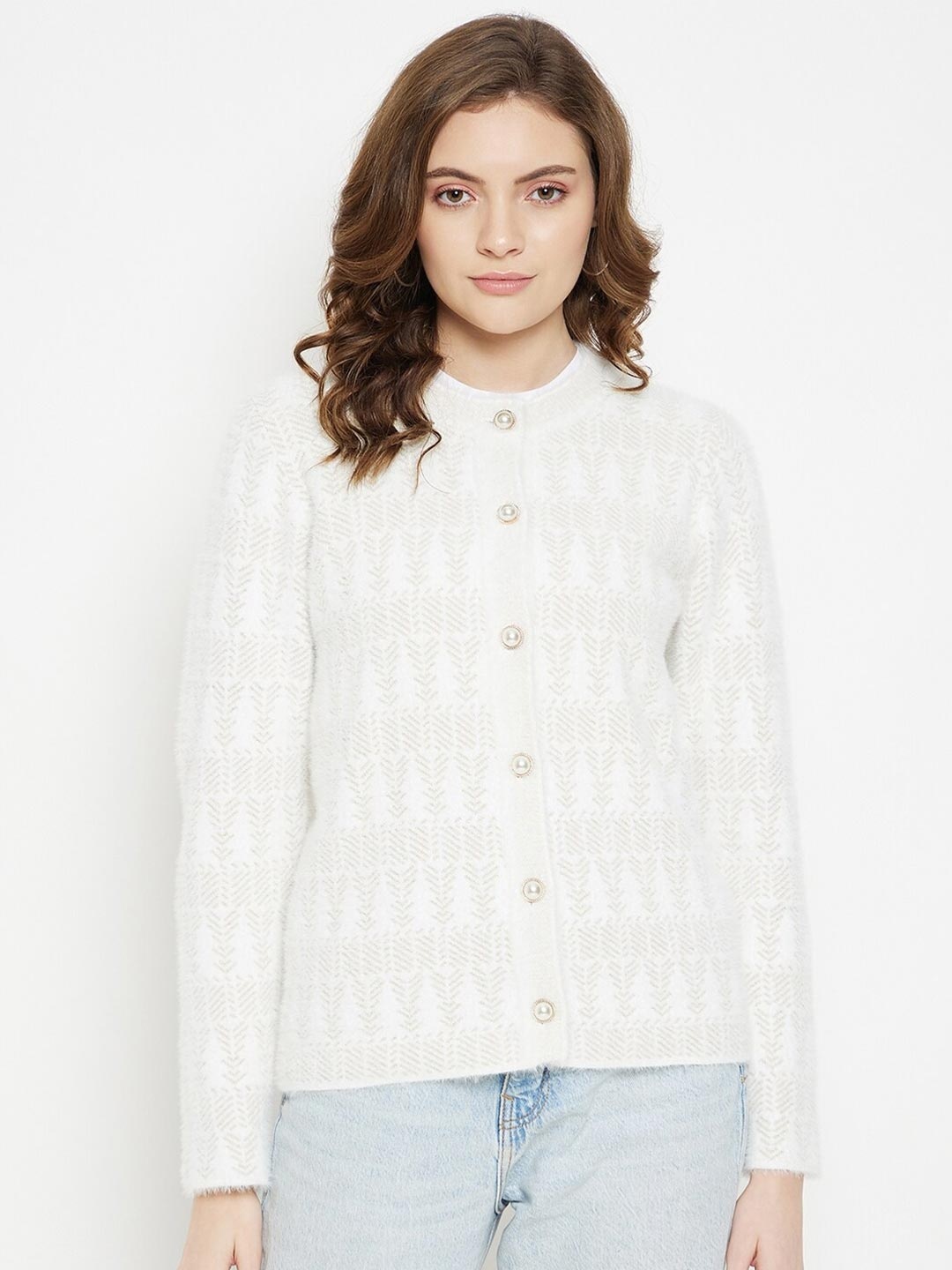 

Madame Women Off White Cardigan