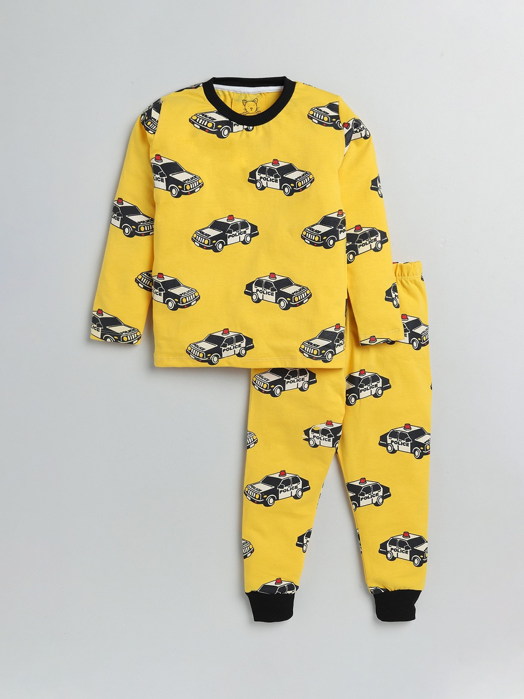 

Lazy Shark Boys Yellow & Black Printed Night suit