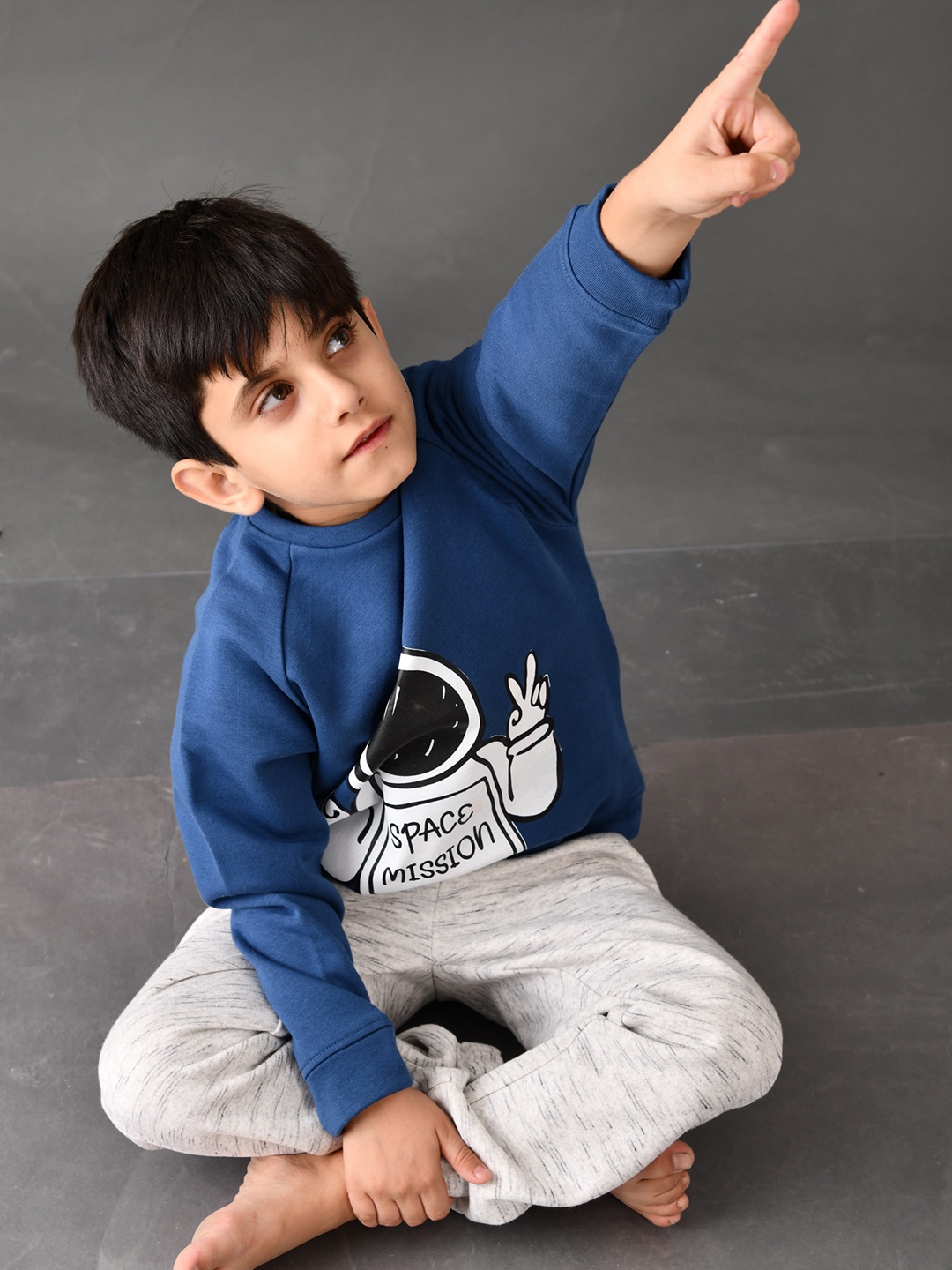 

Anthrilo Boys Grey & Blue Printed Pure Cotton Night Suit-AN2578N-Grey