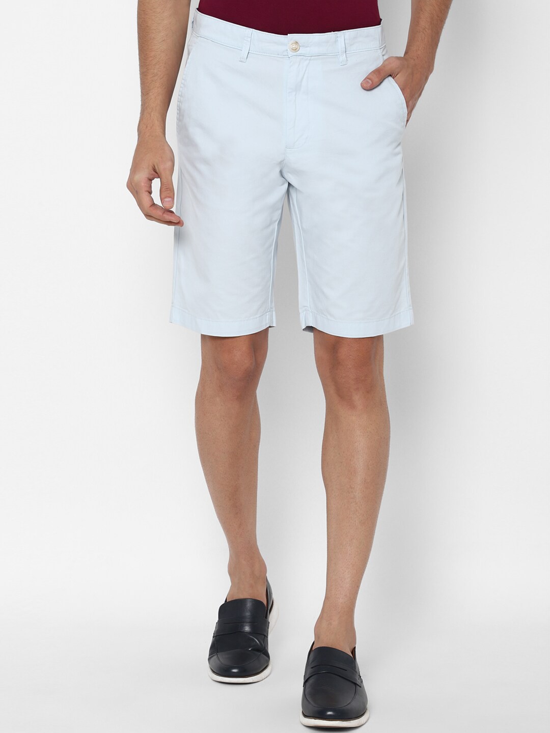 

Allen Solly Men Blue Solid Slim Fit Shorts