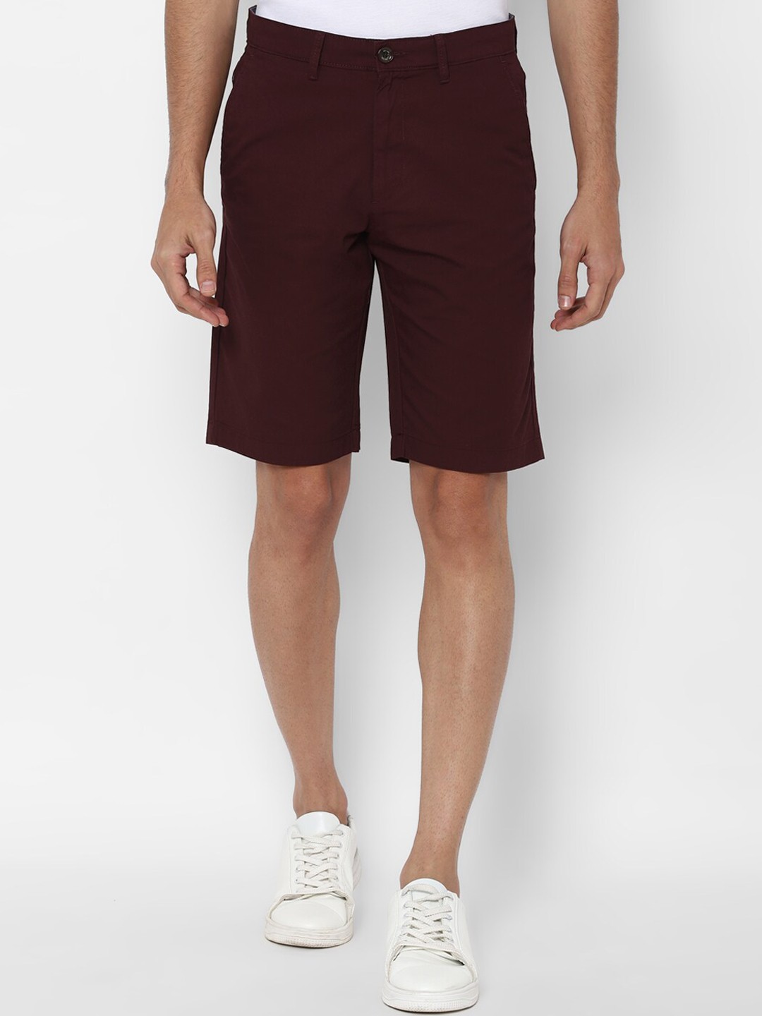 

Allen Solly Men Maroon Slim Fit Cotton Shorts