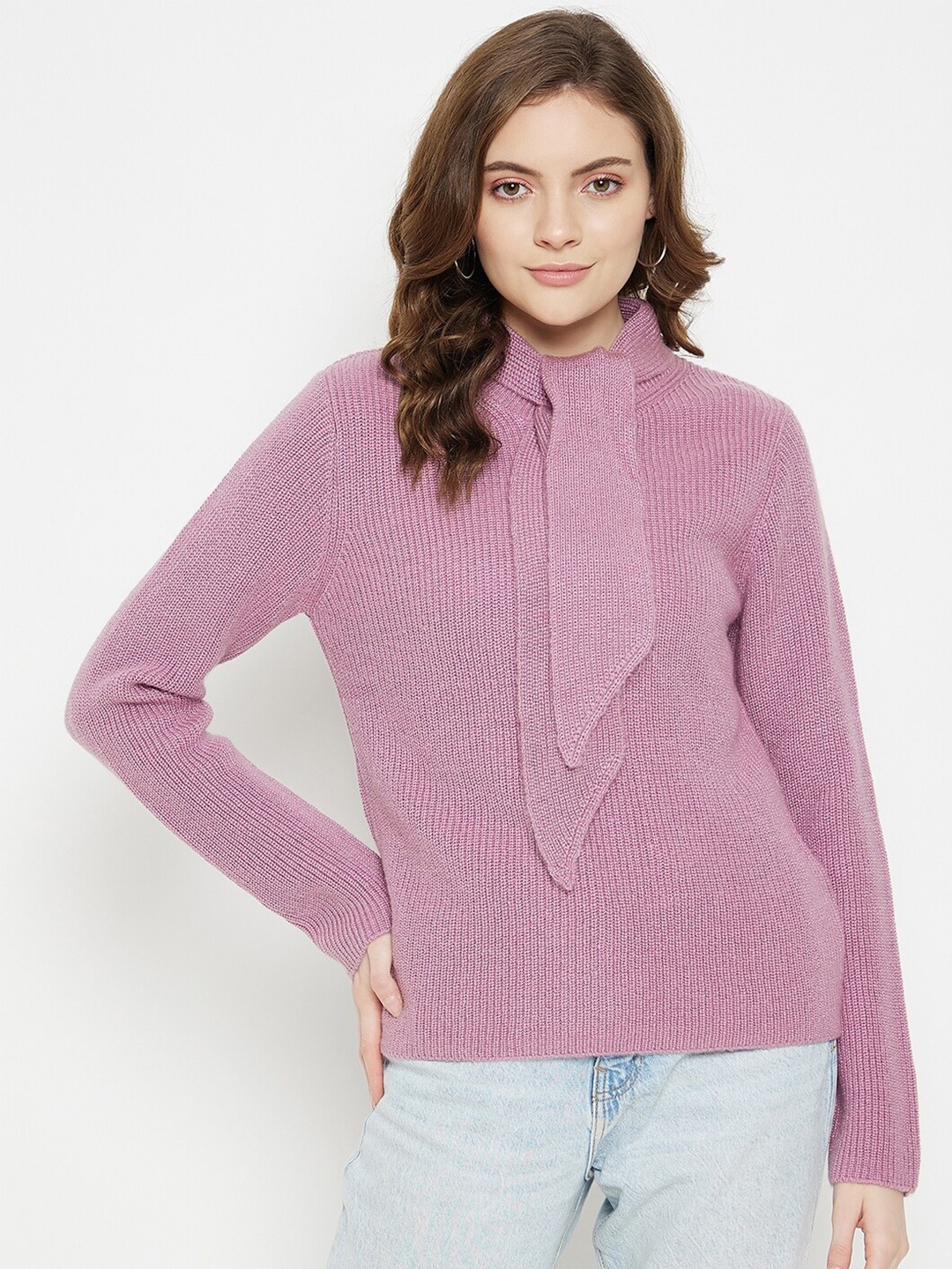 

Madame Women Mauve Acrylic Pullover