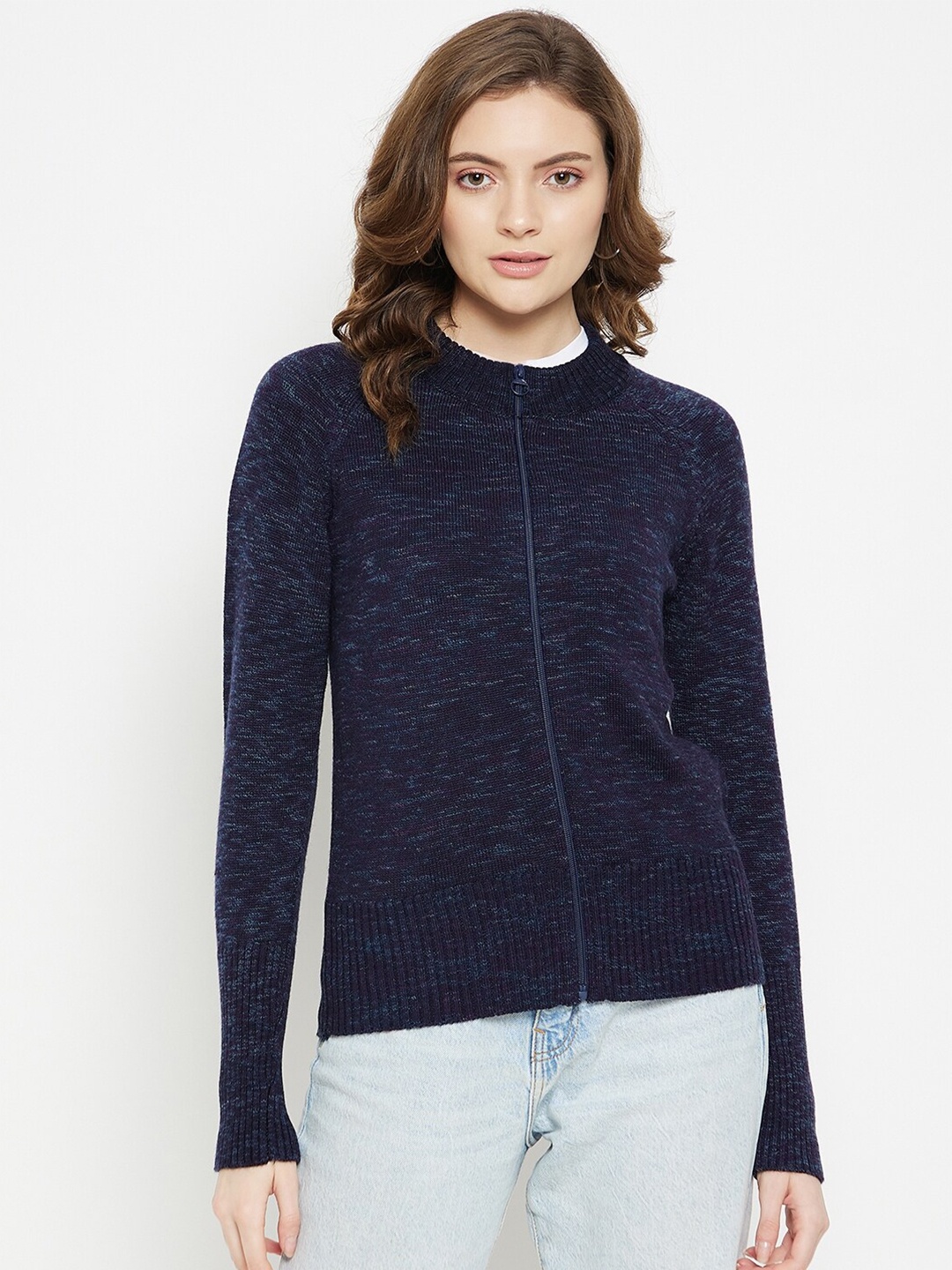 

Madame Women Blue Cable Knit Longline Sweater Vest