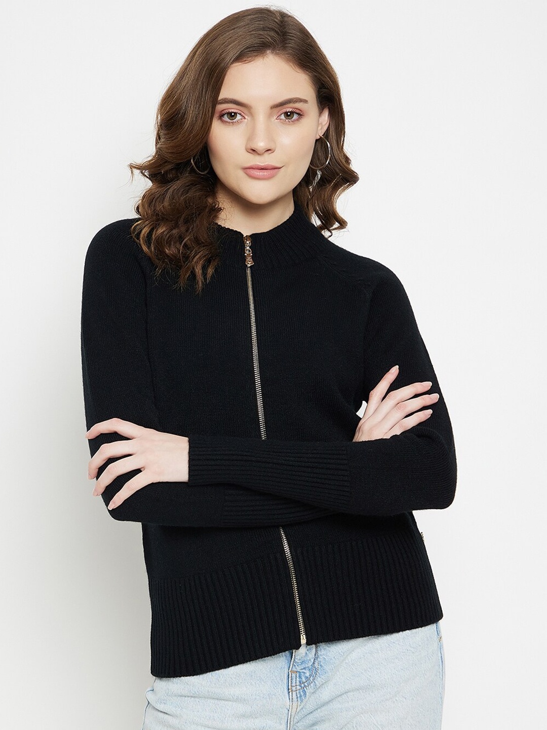 

Madame Women Black Sweater Vest