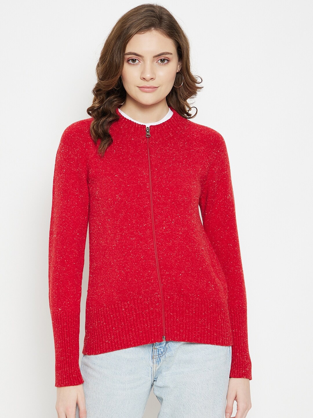 

Madame Women Red Solid Sweater