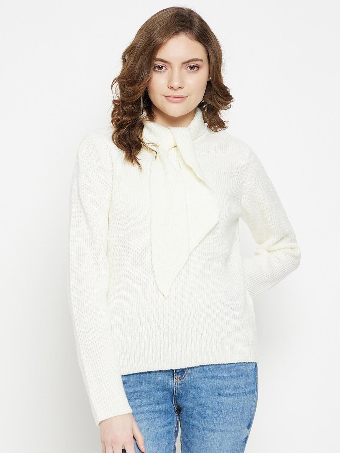 

Madame Women Off White Pullover