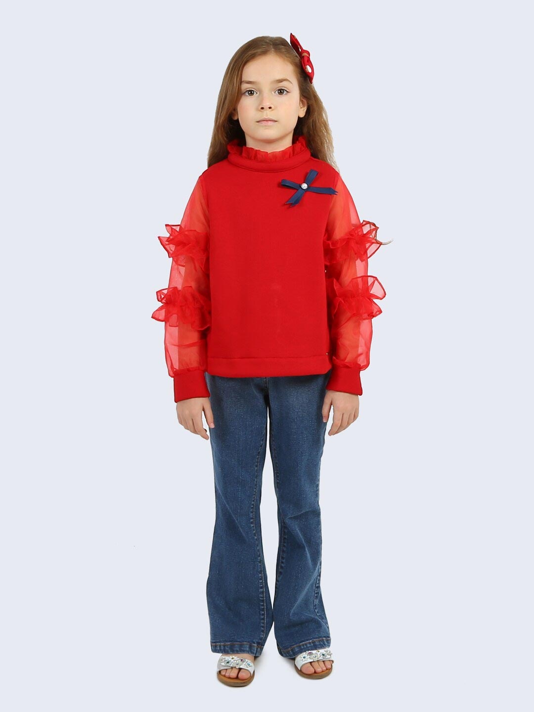 

One Friday Girls Red Ruffles Top