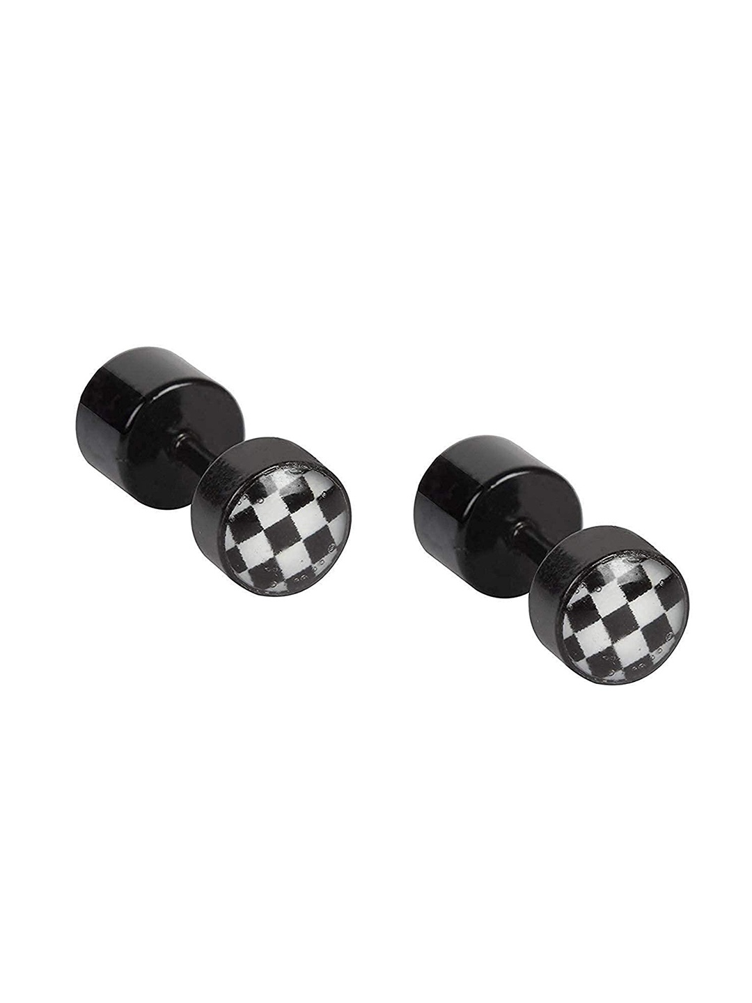 

stripes Unisex Black & White Contemporary Studs Earrings
