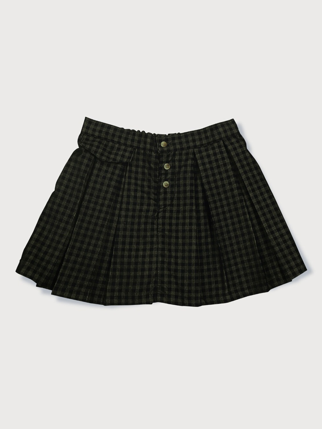 

Gini and Jony Girls Green Checked Mini Skirt