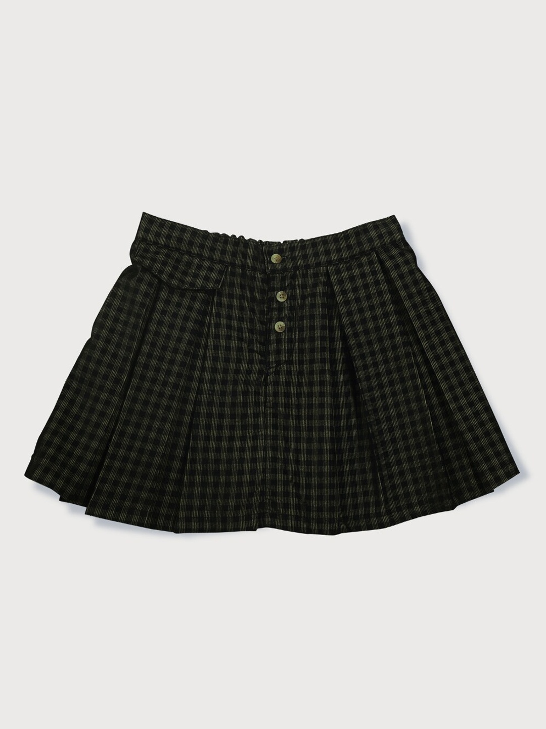 

Gini and Jony Girls Green & Black Checked Mini Skirt