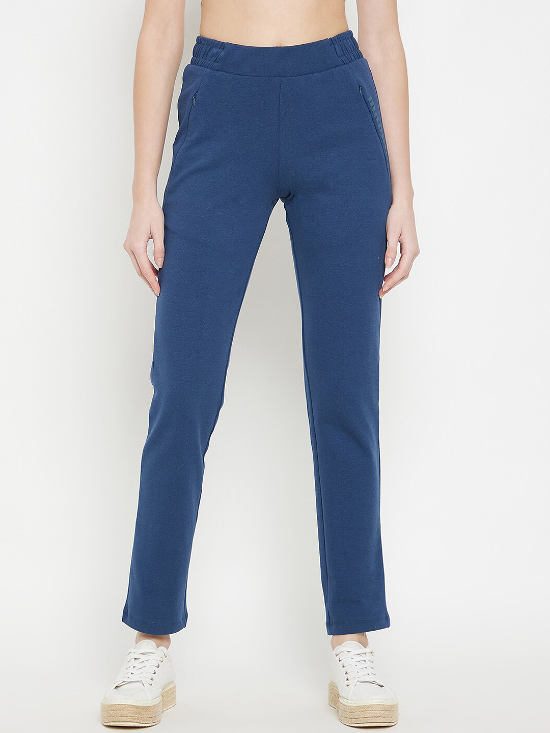 

MADAME M SECRET Women Blue Cotton Solid Track Pants