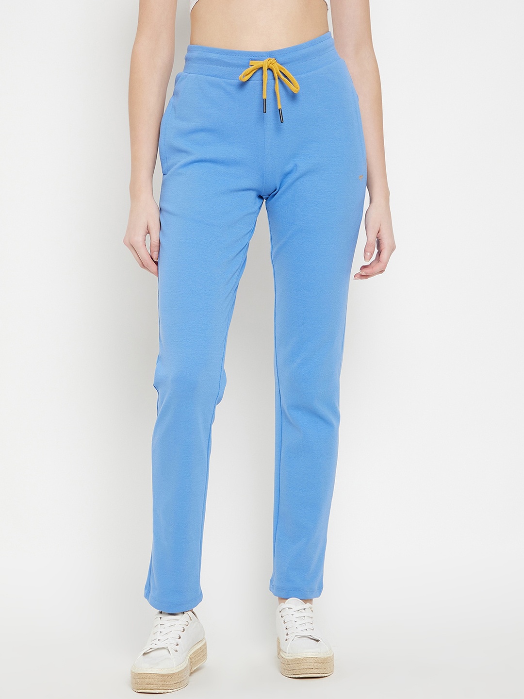 

MADAME M SECRET Women Blue Solid Mid-Rise Track Pants