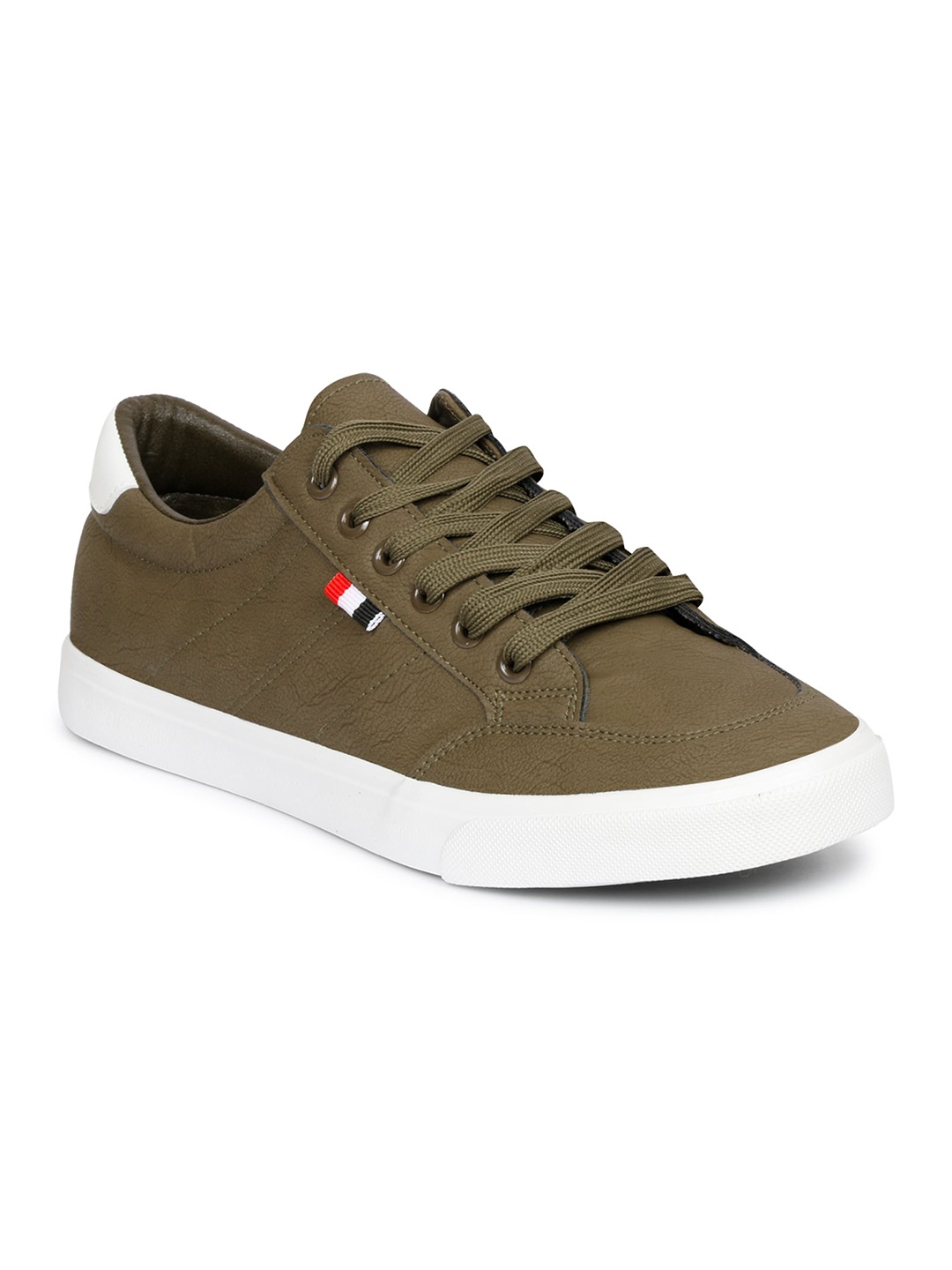 

CIPRAMO SPORTS Men Olive Green PU Sneakers