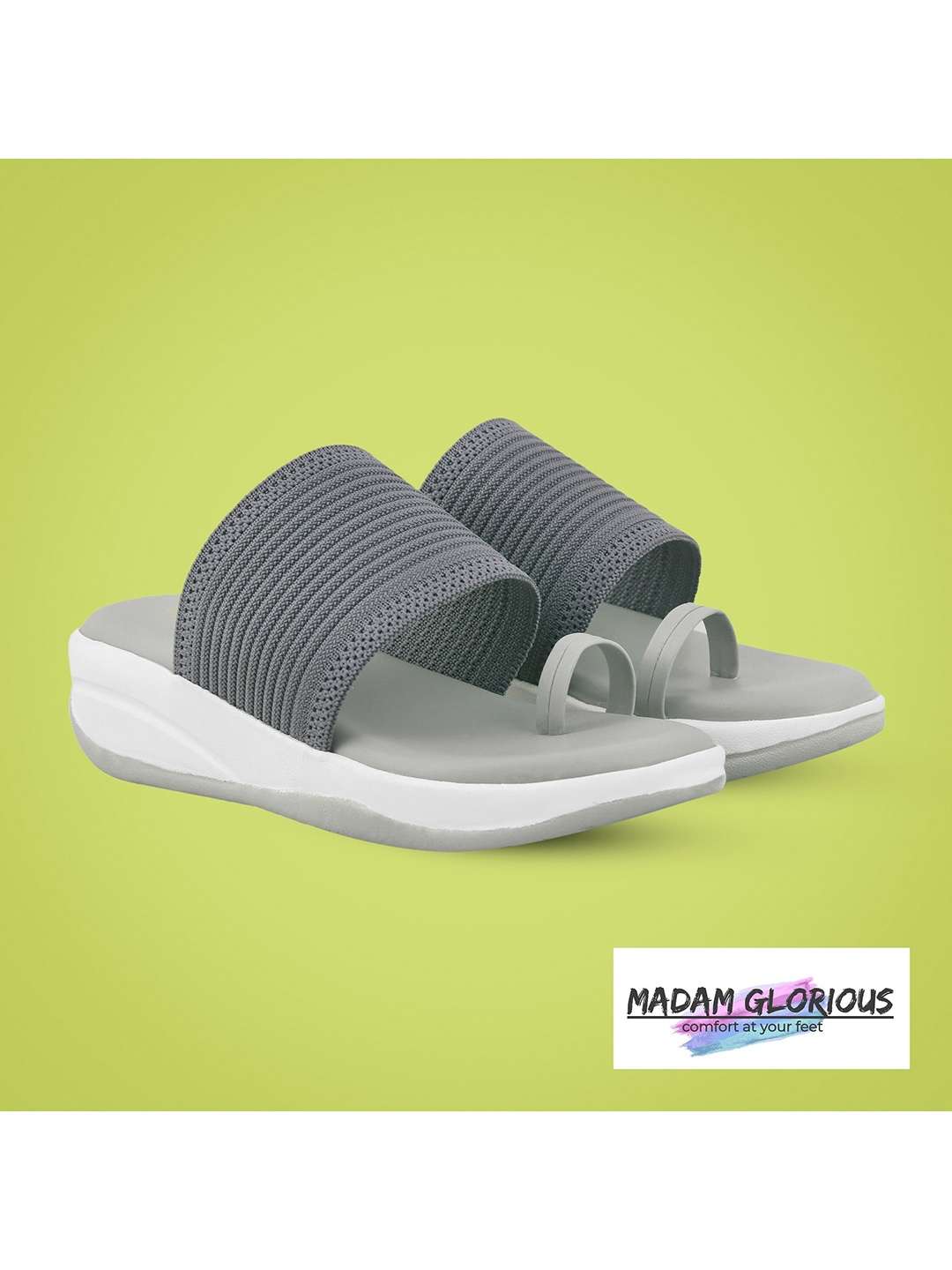 

madam glorious Grey Embellished Comfort Sandals