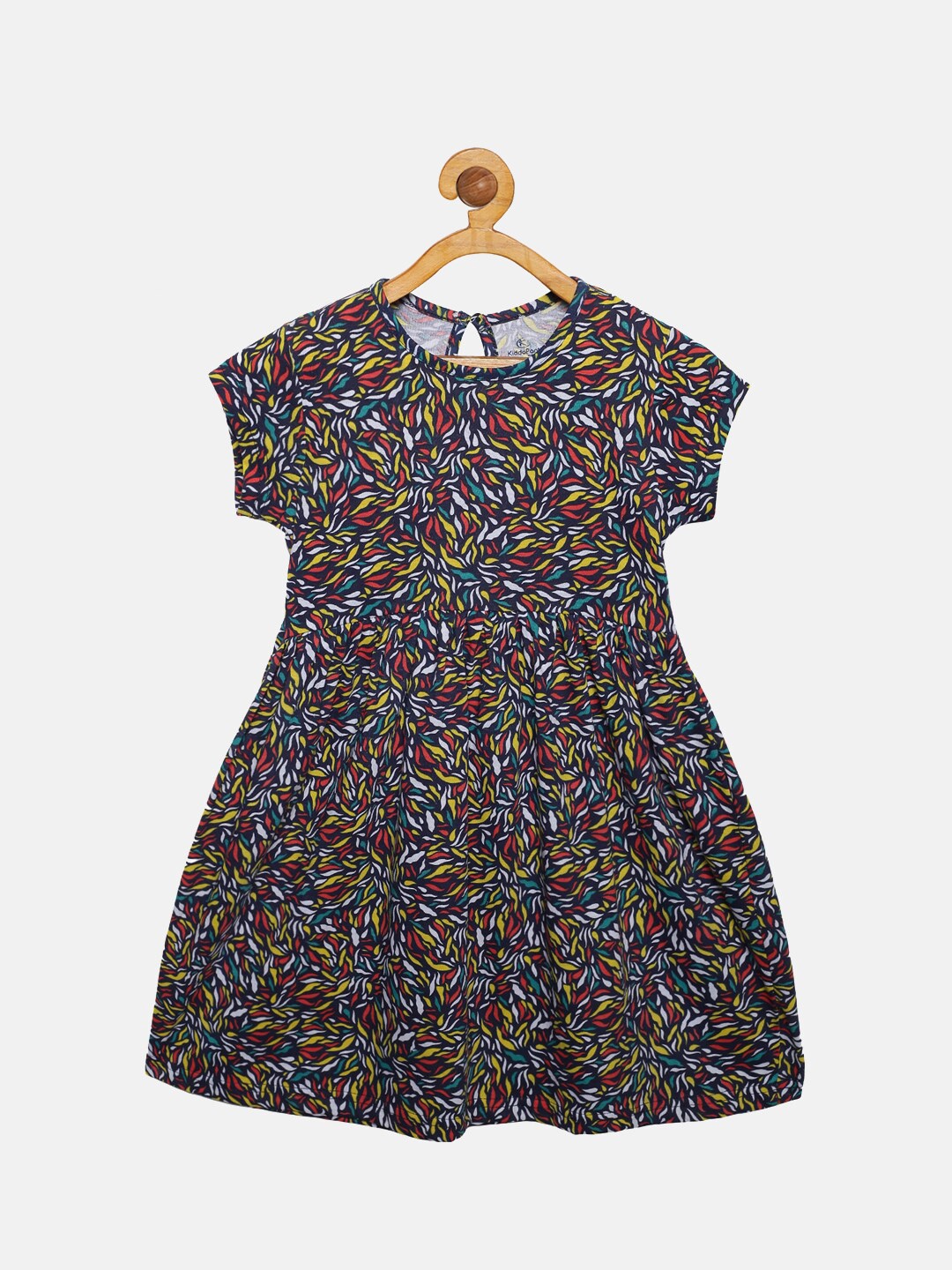 

KiddoPanti Girls Navy Blue Floral Dress