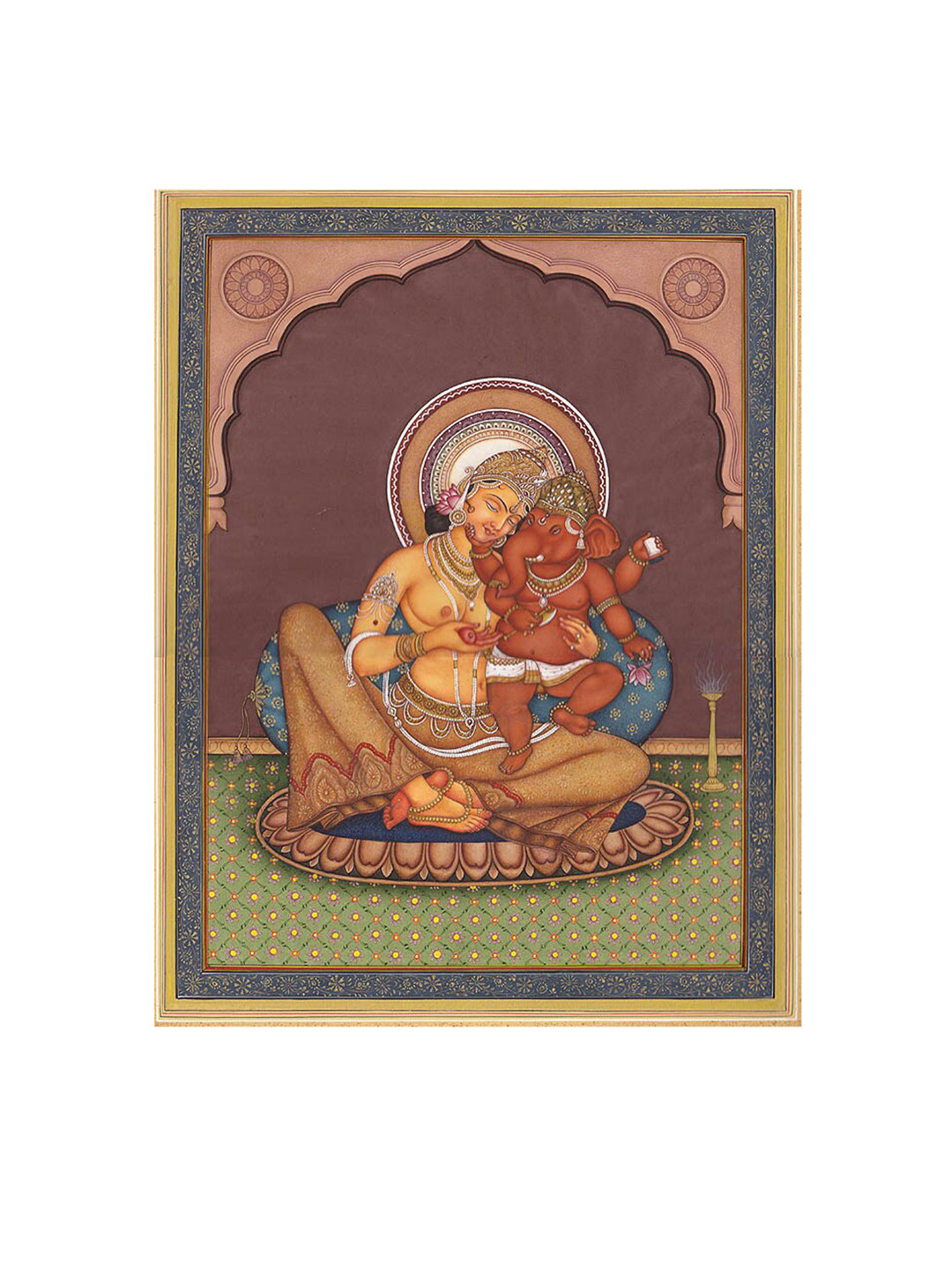 

Exotic India Multicolored Hand Painted Religious Wall Art, Multi
