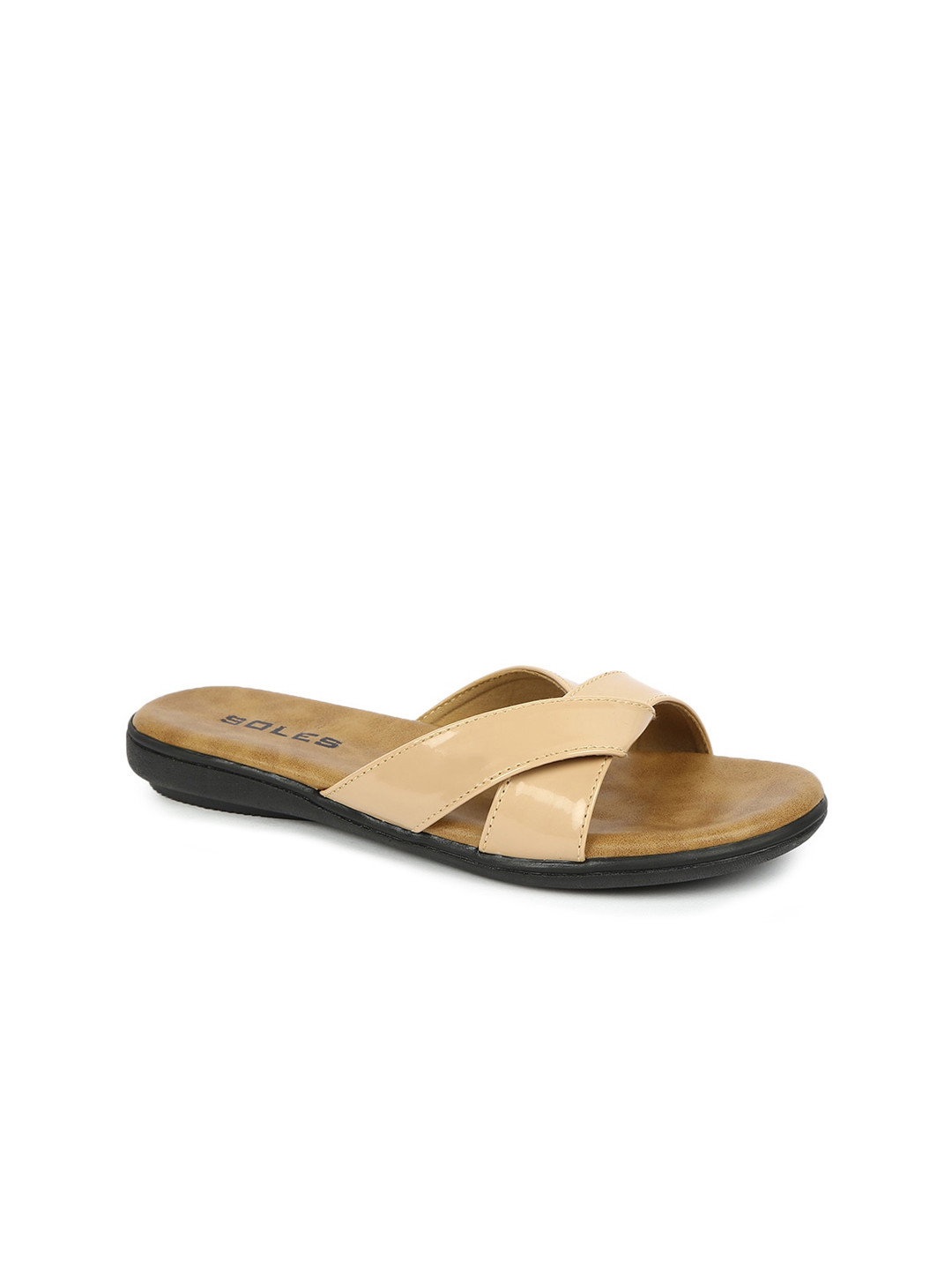 

SOLES Women Beige Open Toe Flats