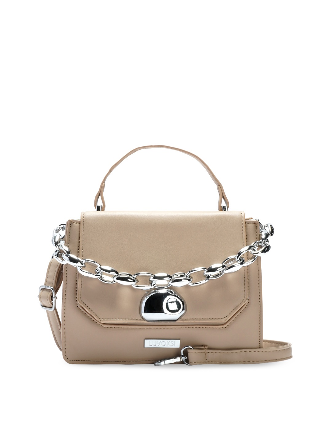 

Luvoksi Beige PU Structured Satchel