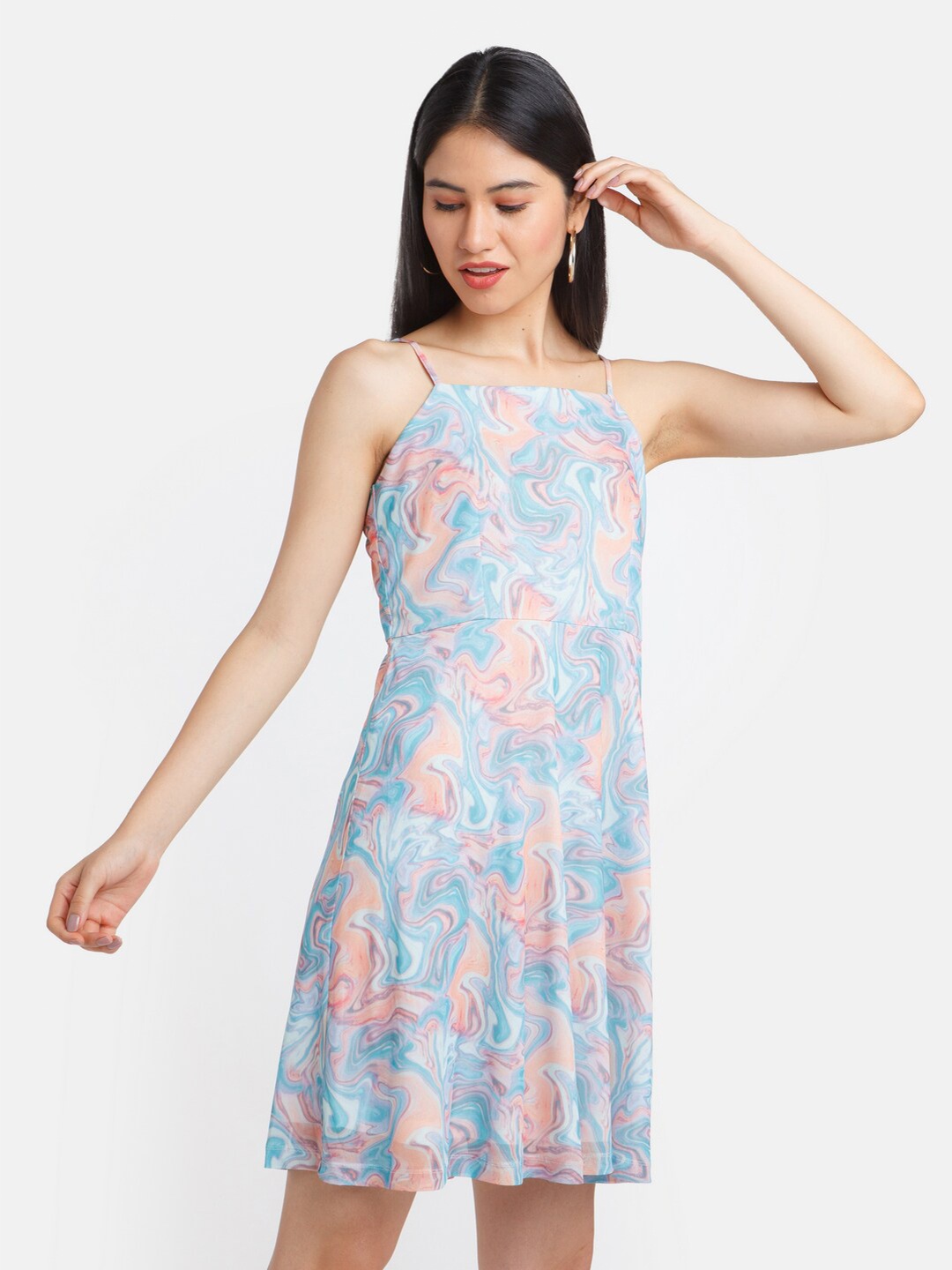 

Zink London Women Blue Printed Dress