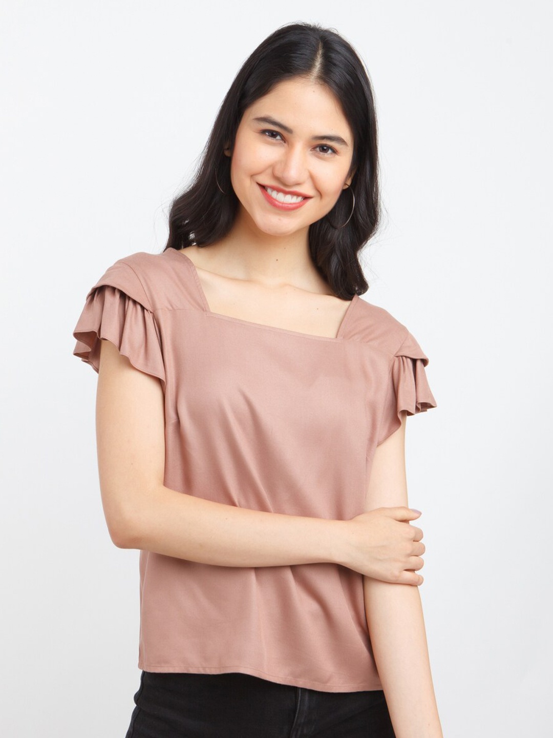 

Zink London Brown Extended Sleeves Top