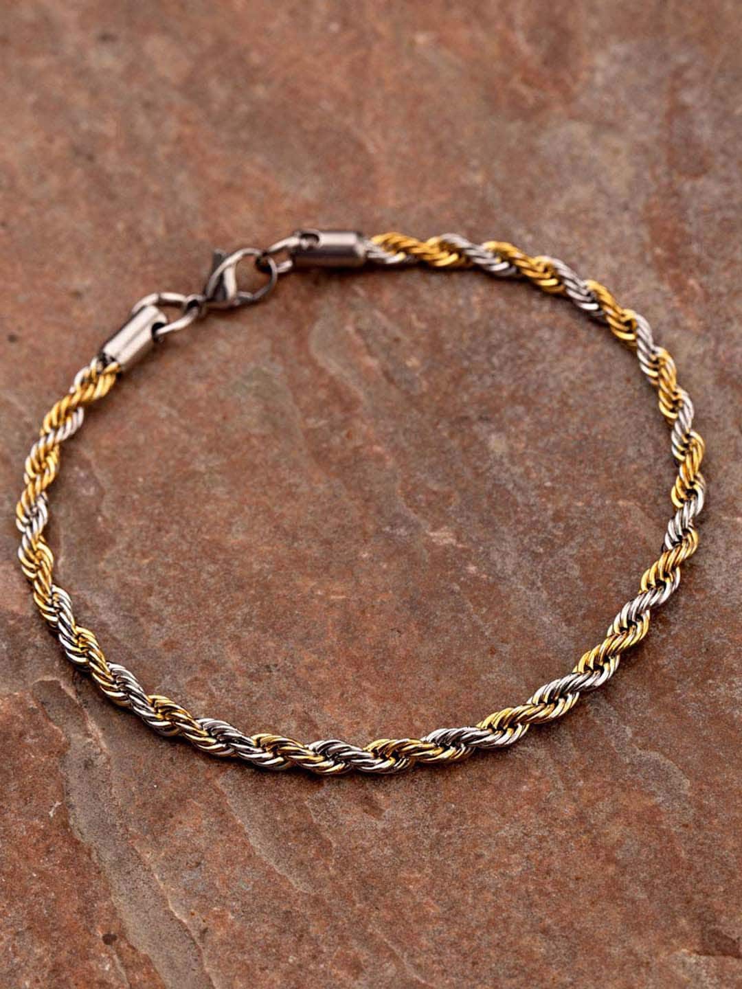 

Dare by Voylla Men Gold-Toned & Silver-Toned Link Bracelet
