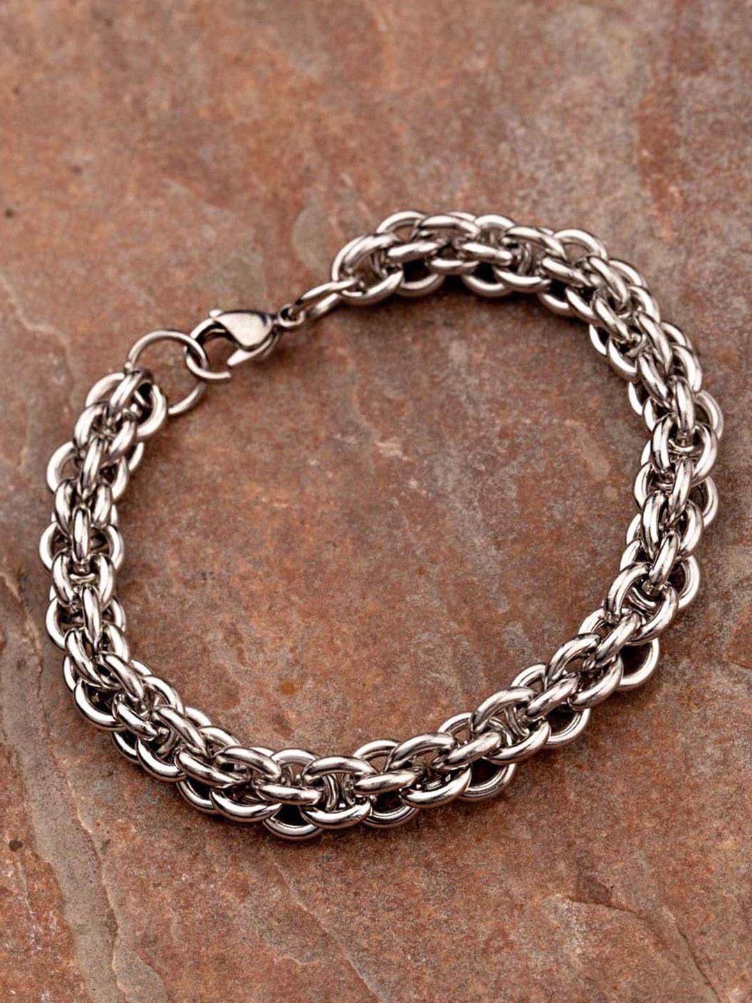 

Dare by Voylla Men Silver-Plated Link Bracelet