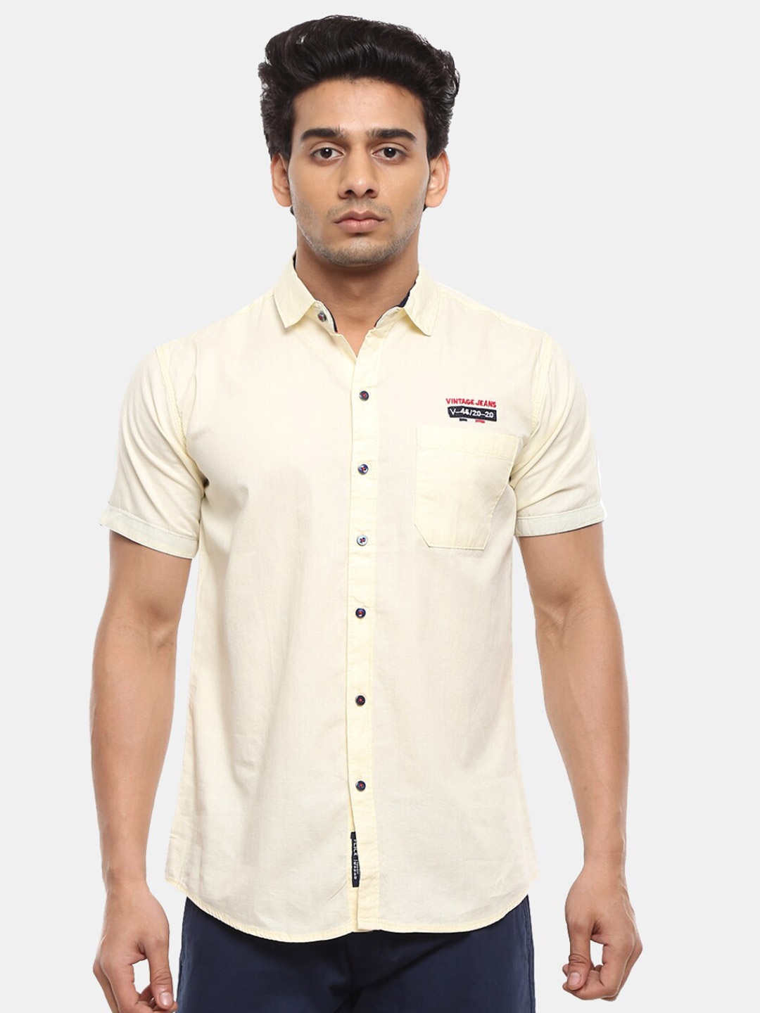 

V-Mart Men Beige Classic Casual Shirt