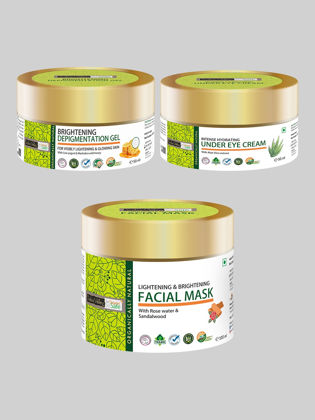 

Indus Valley Set of 3 Face and Skin Care Gift Set, Cream