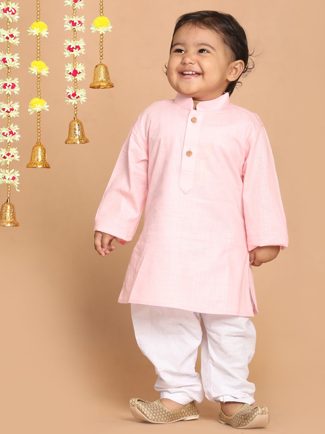 

VASTRAMAY SISHU Boys Pink Cotton Kurta