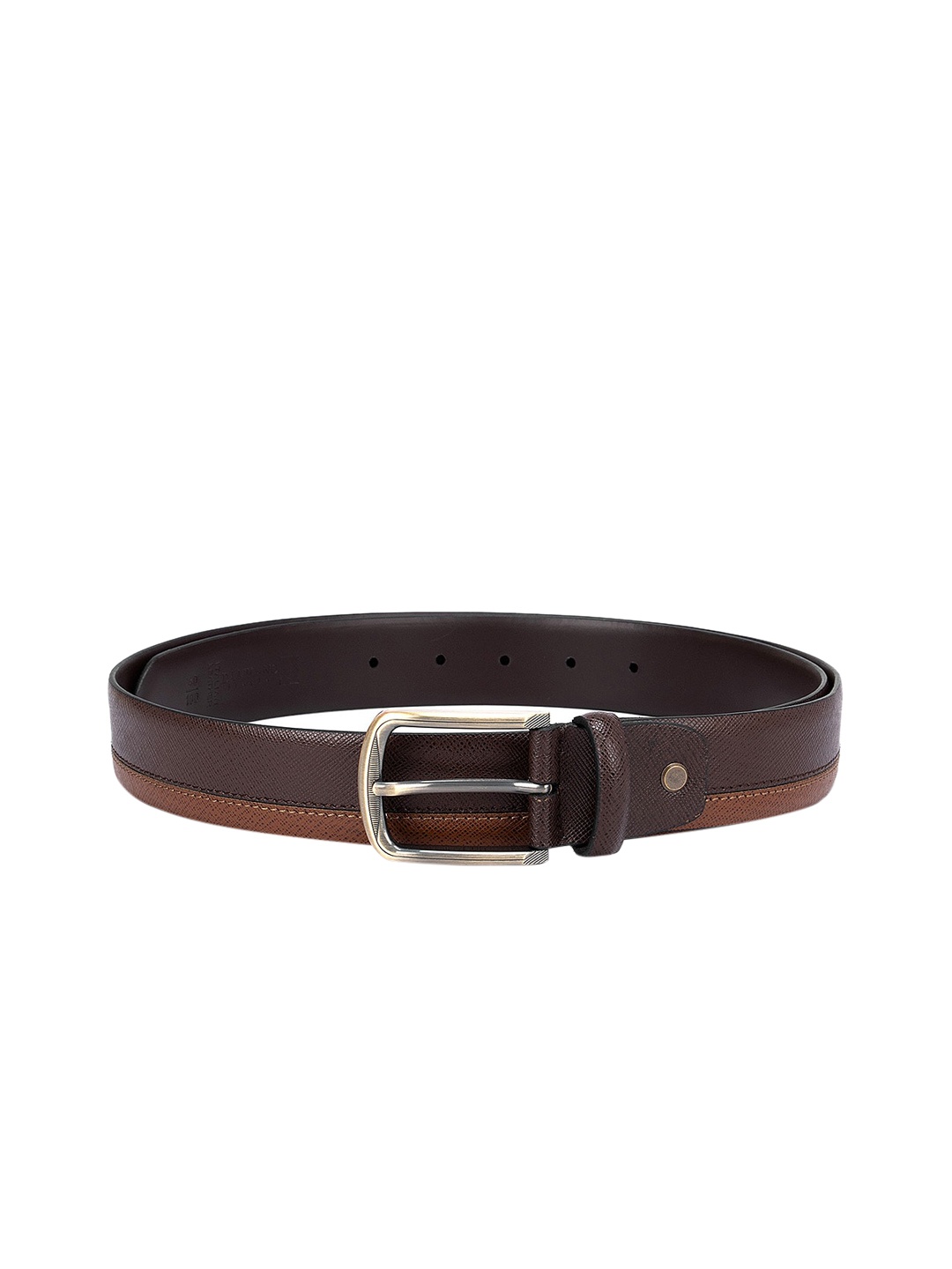 

Da Milano Men Brown Textured Leather Belt