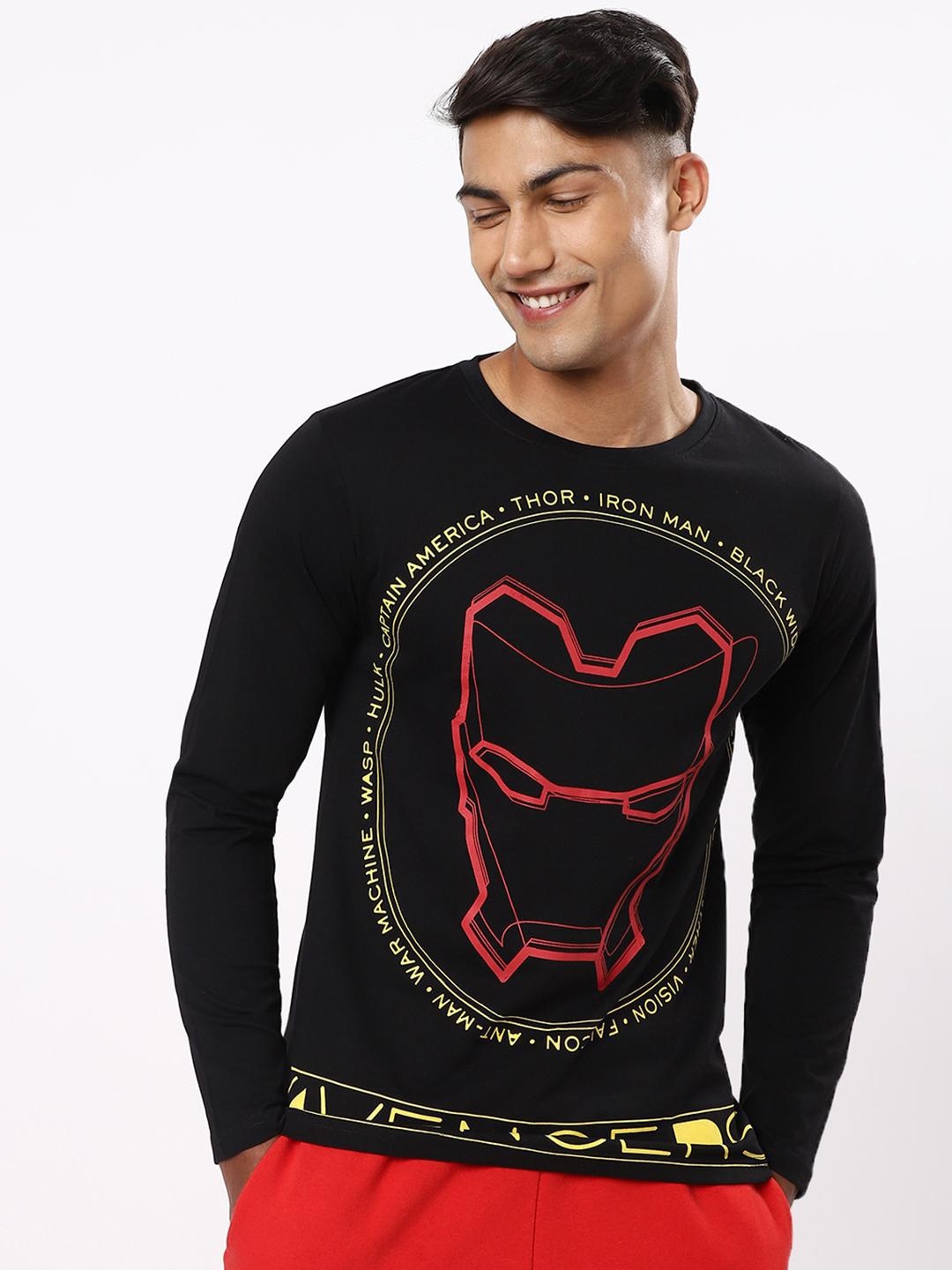 

Bewakoof Men Black Iron Man Printed Pure Cotton T-shirt