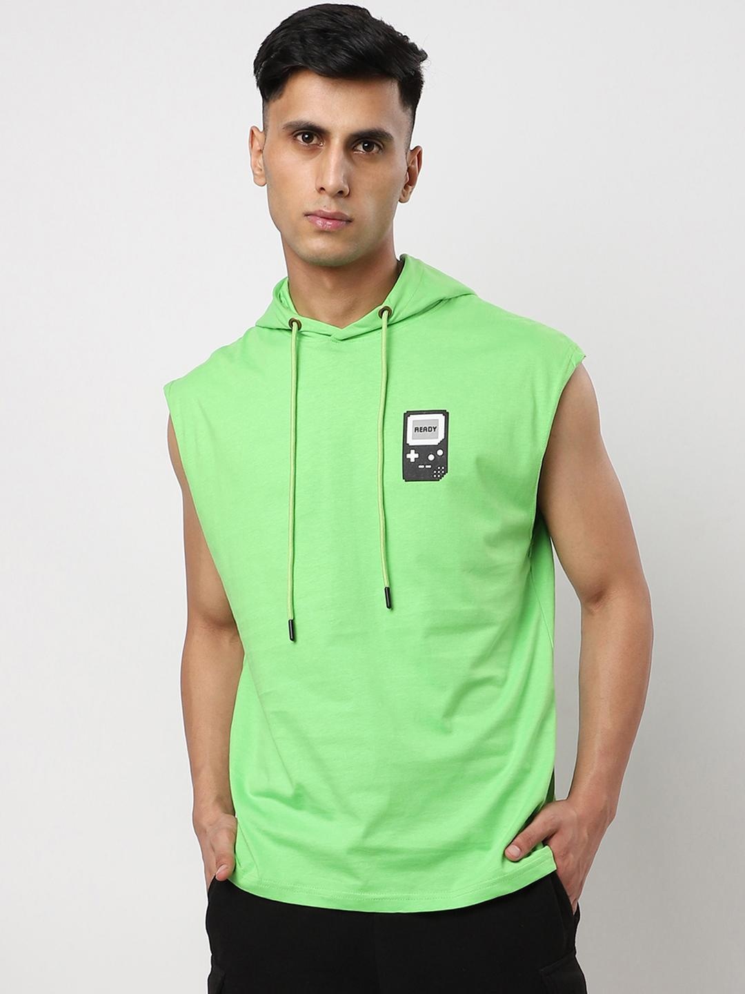 

Bewakoof Men Green Typography Printed Pure Cotton Loose T-shirt