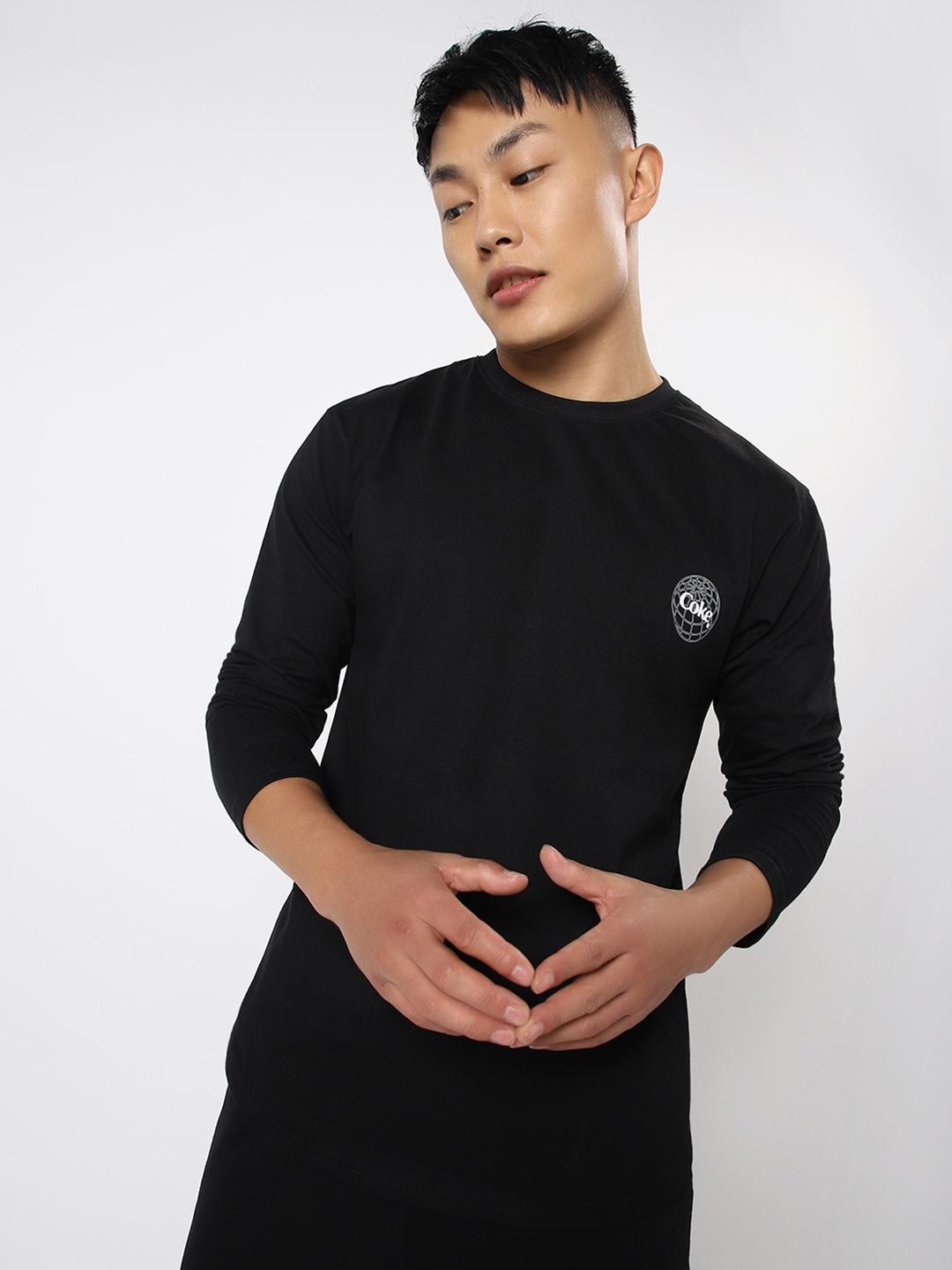 

Bewakoof Men Black Solid Round Neck Pure Cotton T-shirt