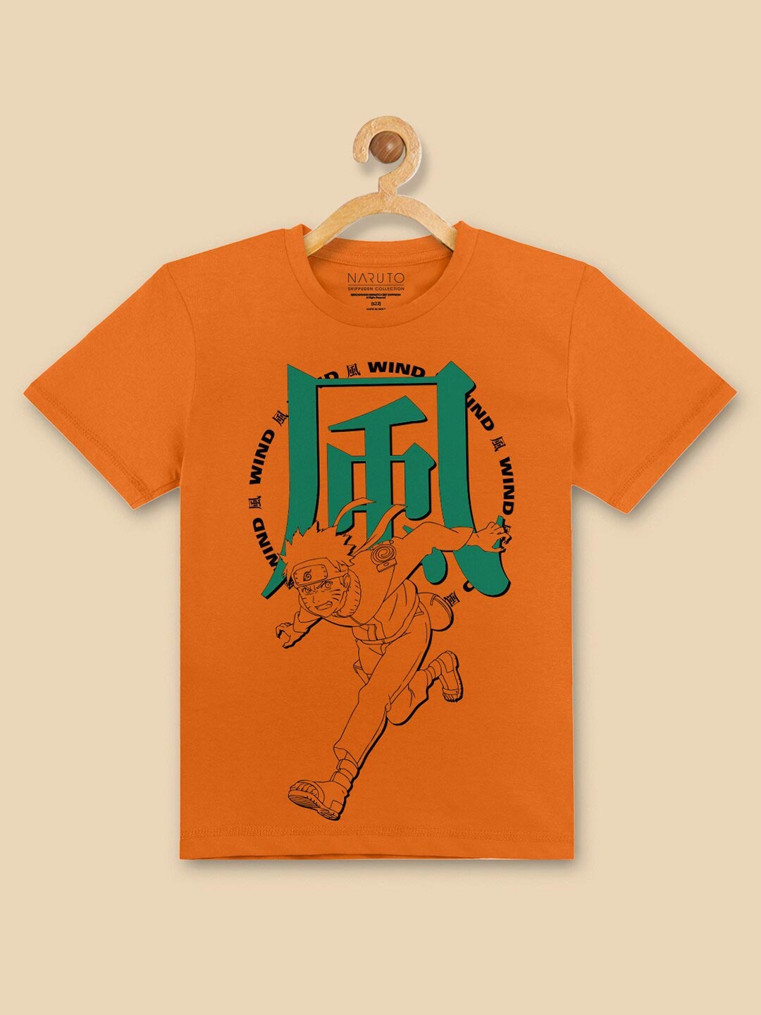 

Kids Ville Boys Orange & Green Naruto Graphic Printed T-shirt