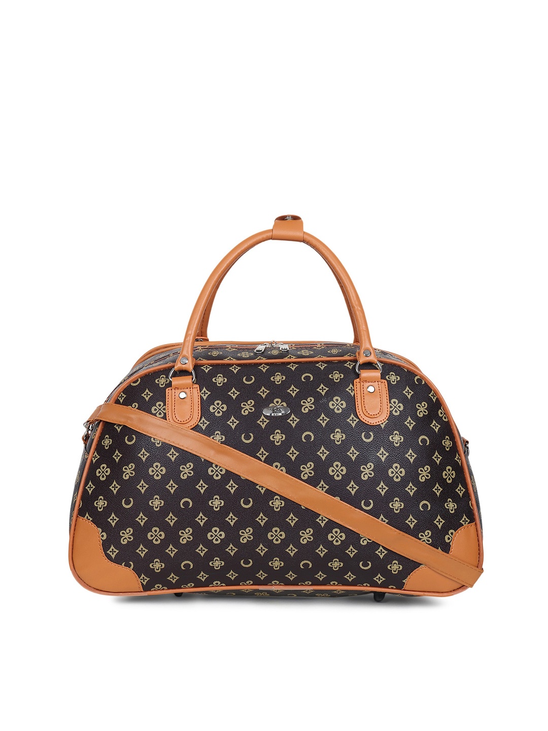 

AMYENCE Women Coffee Brown Printed Duffel Bag
