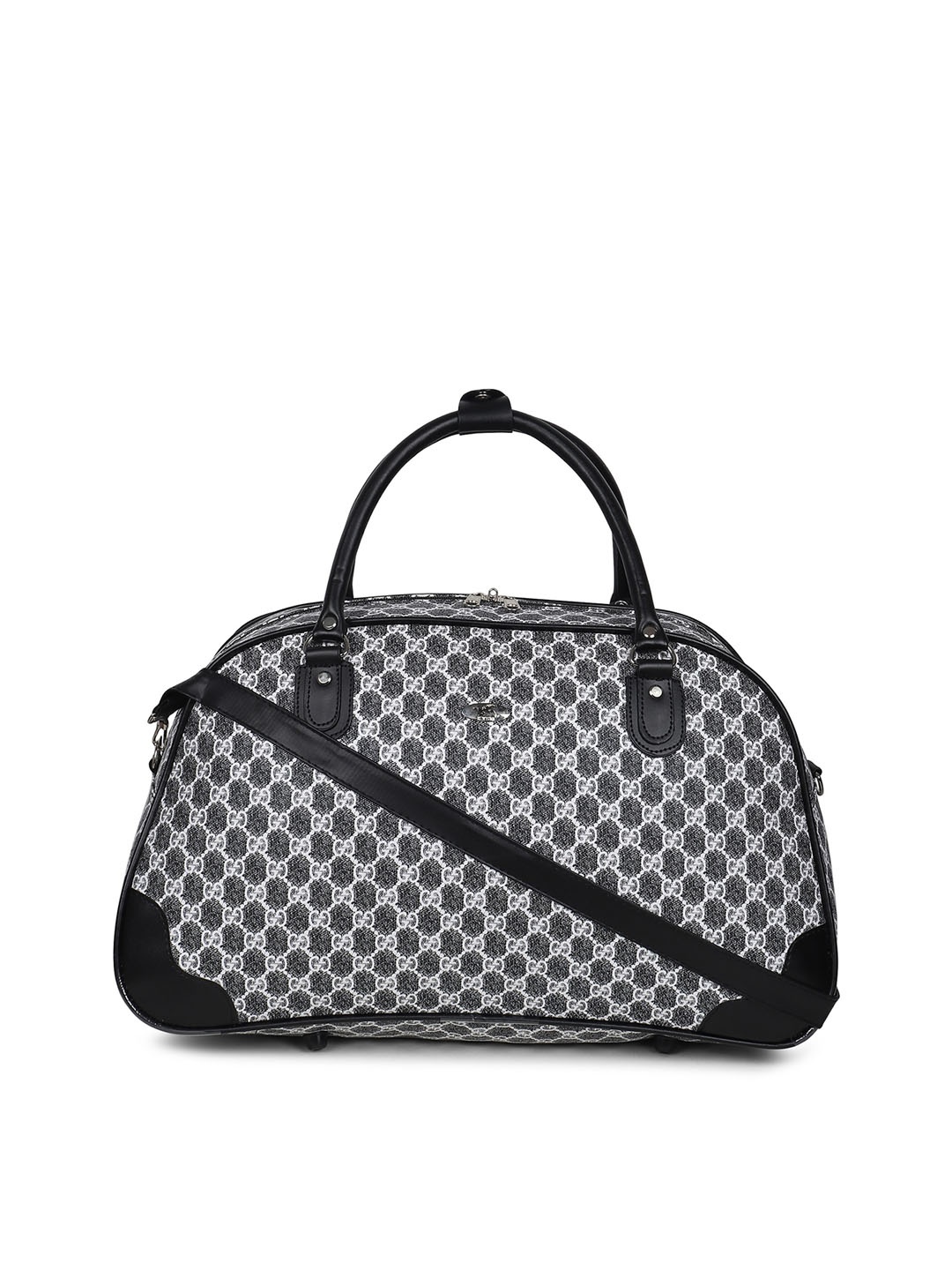 

AMYENCE Charcoal & White Printed Duffel Bag