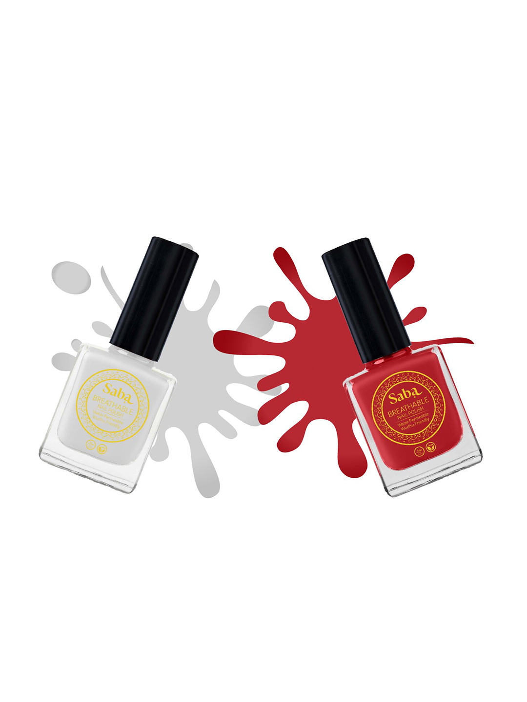 

Saba Set of 2 Breathable Nail Paint 12 ml Each - Titanium Grey & Dark Fantasy, Red