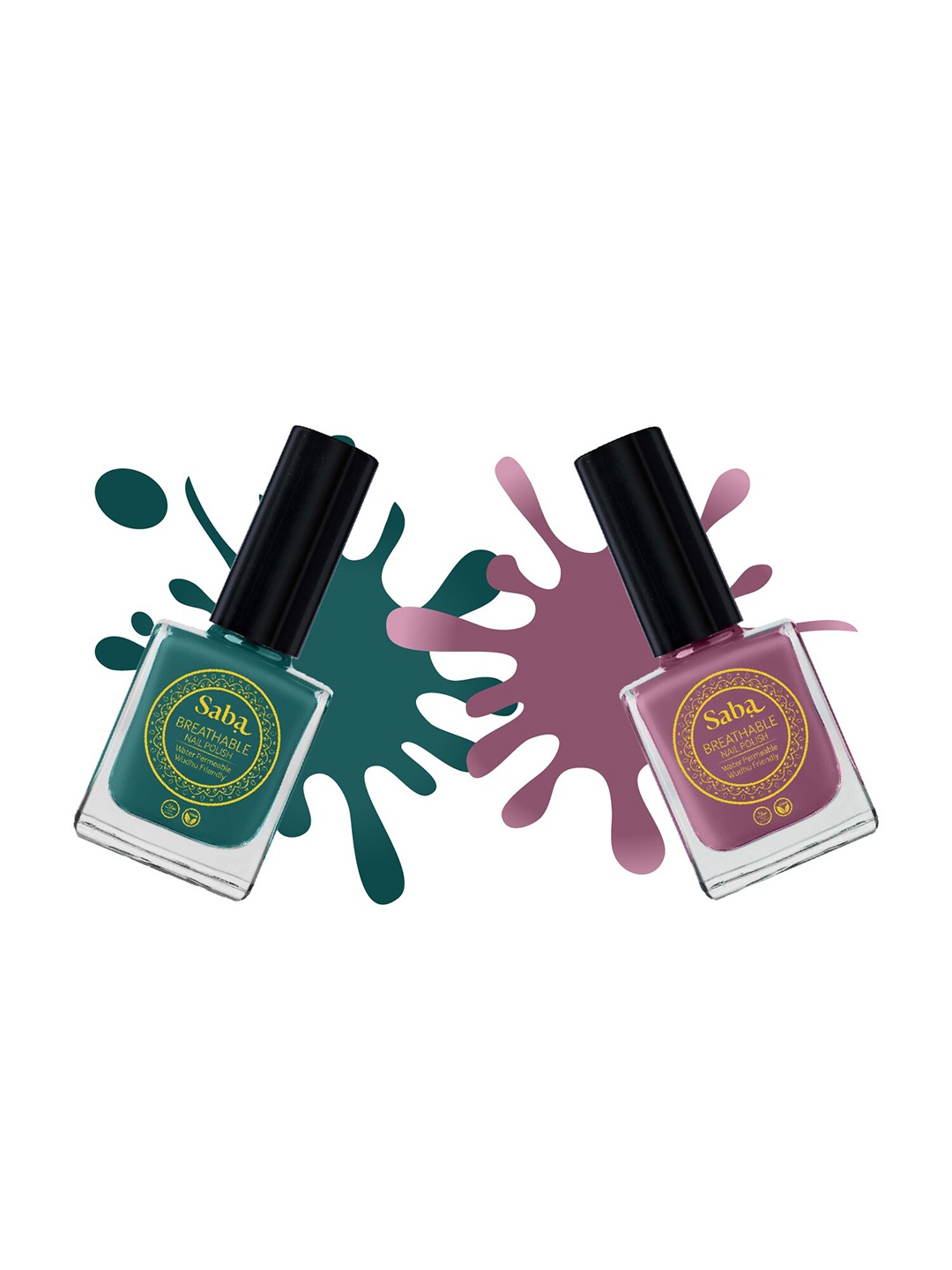 

Saba Set of 2 Breathable Nail Paint 12 ml Each - Emerald Green & Burnt Rose