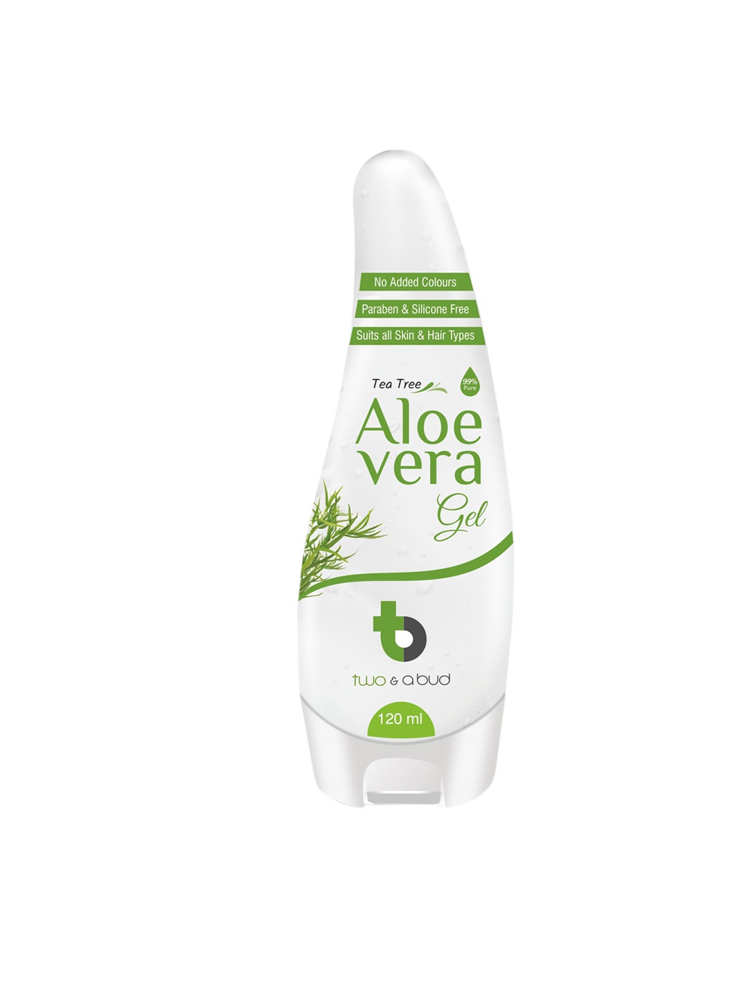 

Two & A Bud Pure Tea Tree Aloe Vera Gel 120 ml, White