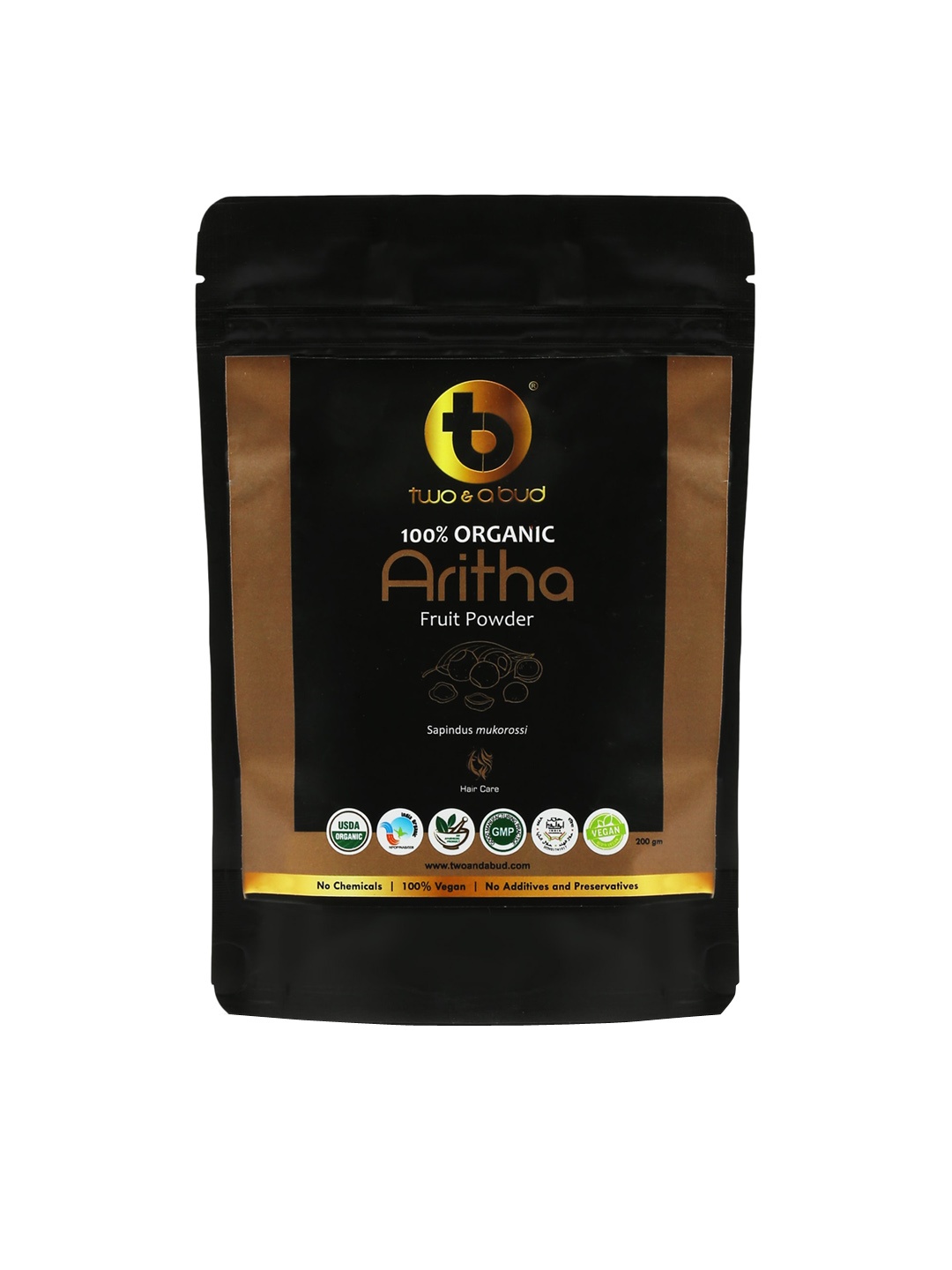 

Two & A Bud 100% Organic Aritha Fruit Powder - 200 g, Beige