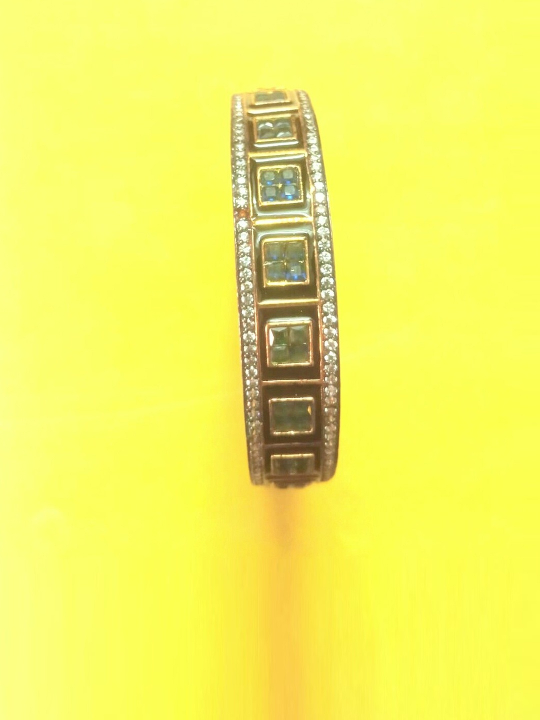 

Runjhun Gold-Plated Blue Bracelet Bangle