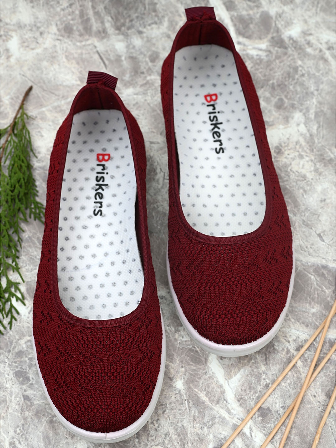 

BRISKERS Women Maroon Woven Design Espadrilles