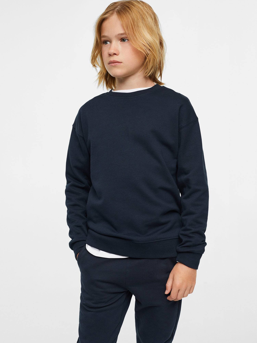 

Mango Kids Boys Pure Cotton Sustainable Sweatshirt, Navy blue