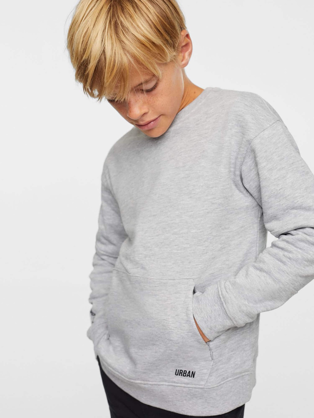 

Mango Kids Boys Sustainable Sweatshirt, Grey melange