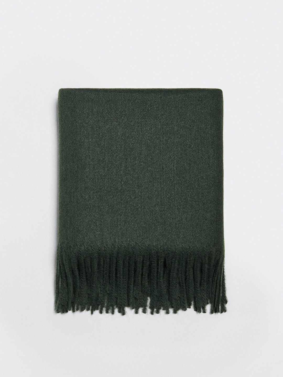 

MANGO Women Green Scarf with Fringed Hem