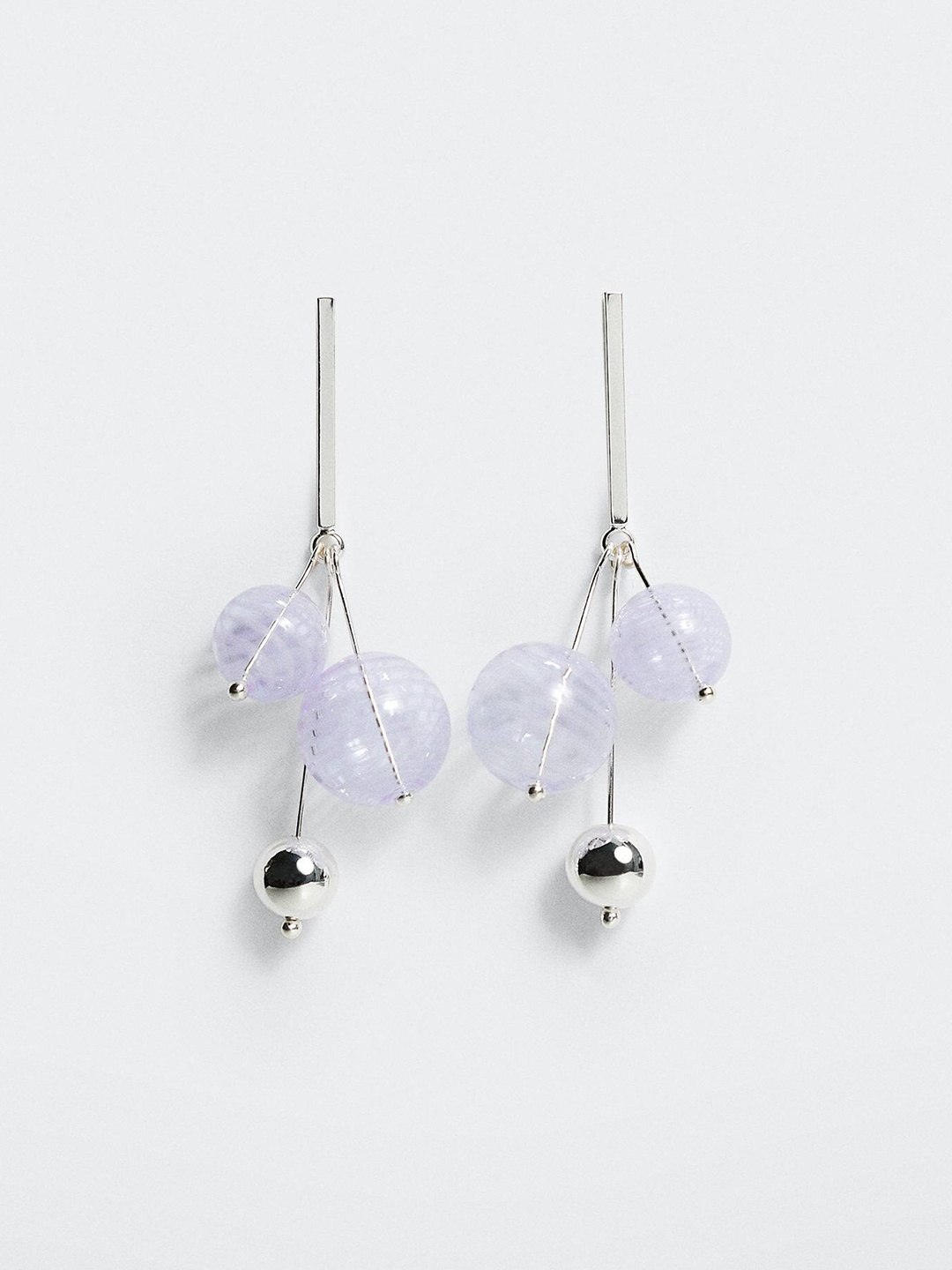 

MANGO Circular Drop Earrings, Silver