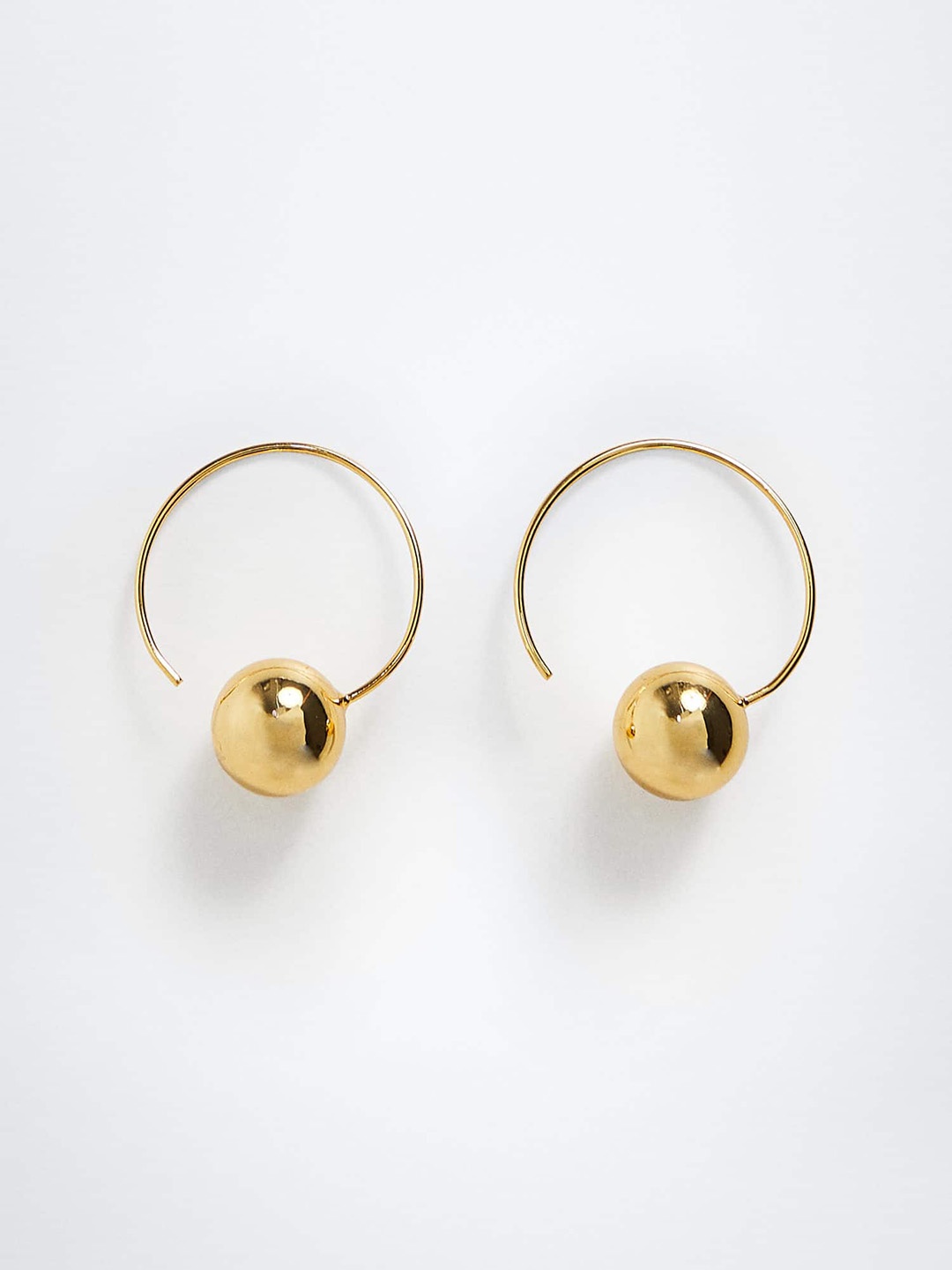 

MANGO Gold-Toned Crescent Shaped Half Hoop Earrings