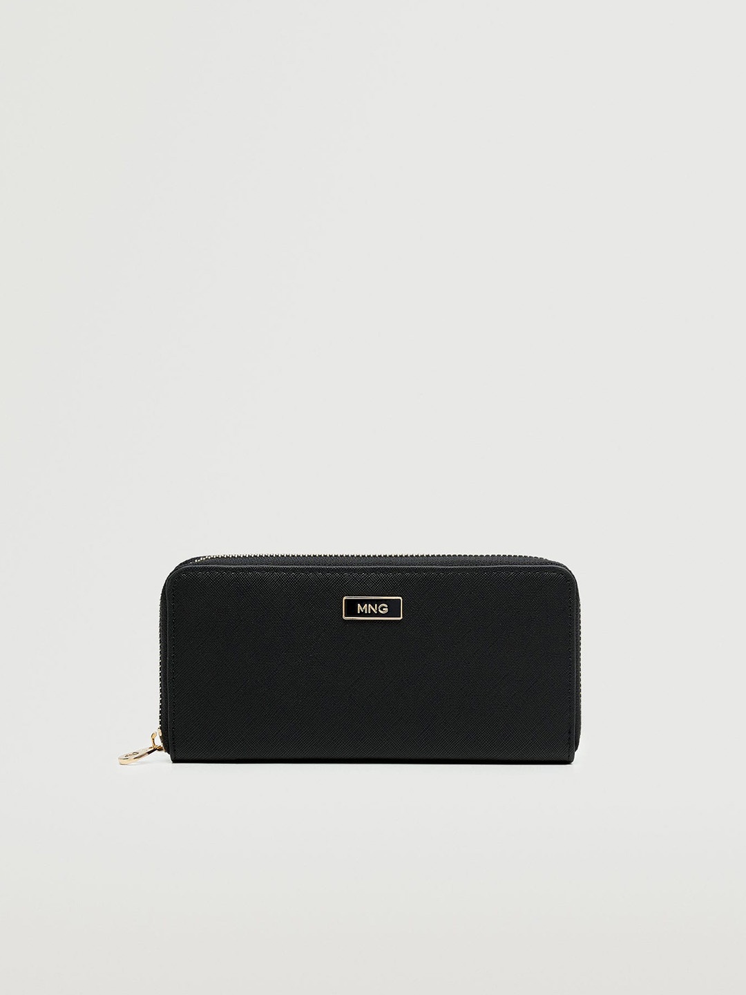 

MANGO Women Black Solid Zip Around Wallet