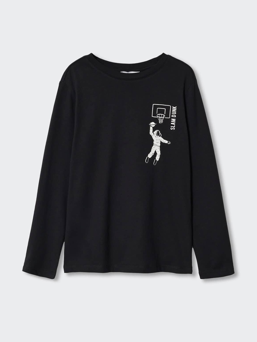

Mango Kids Boys Pure Cotton Graphic Print Sustainable T-shirt, Black
